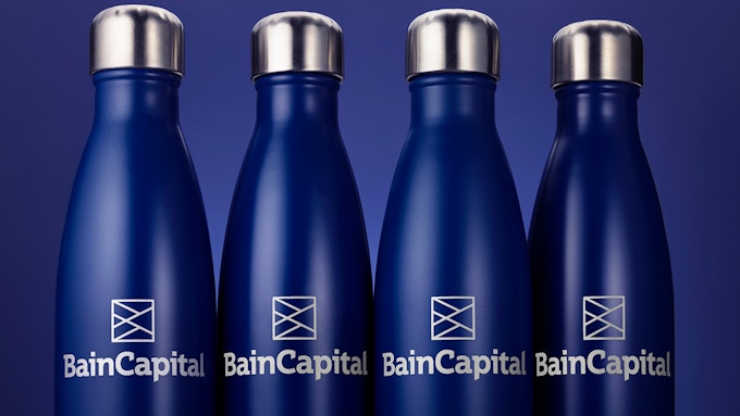 Bain Capital branded water bottles