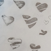 Senior Partner Rodney Abbot's sketch book showing early drafts of the Southwest Airlines Heart logo