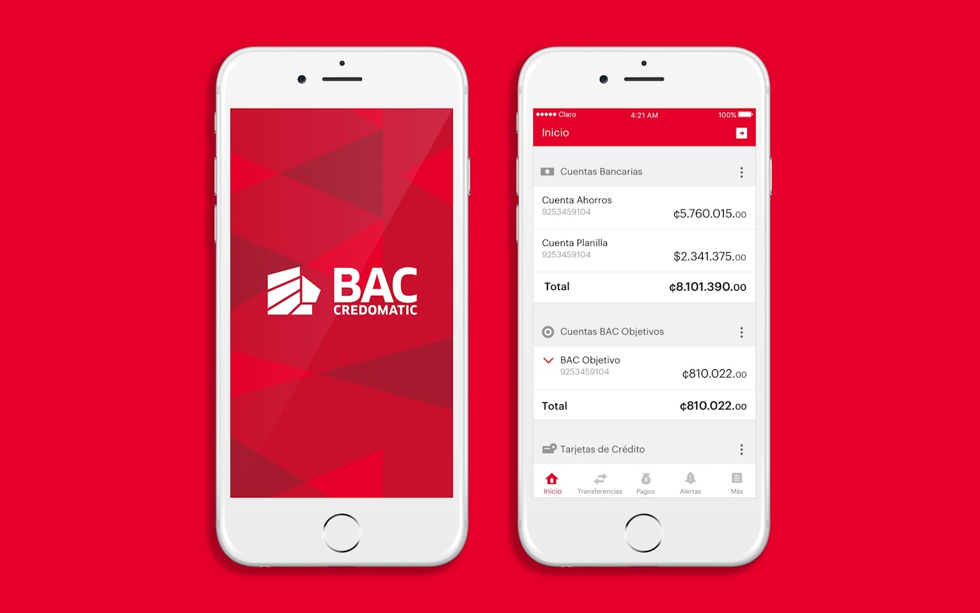 BAC Credomatic app design