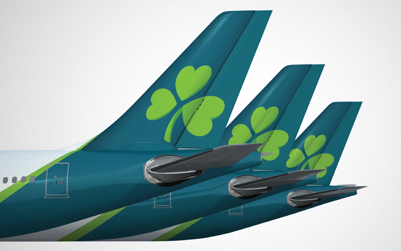 Aer Lingus livery with new logo